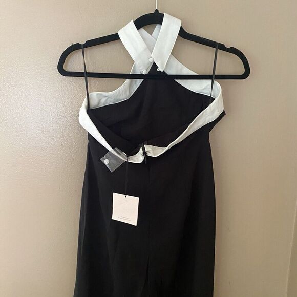 Superdown Laurien Cross Front Jumpsuit Black White Wide Leg NWT $88 Revolve Sz S - Picture 9 of 10